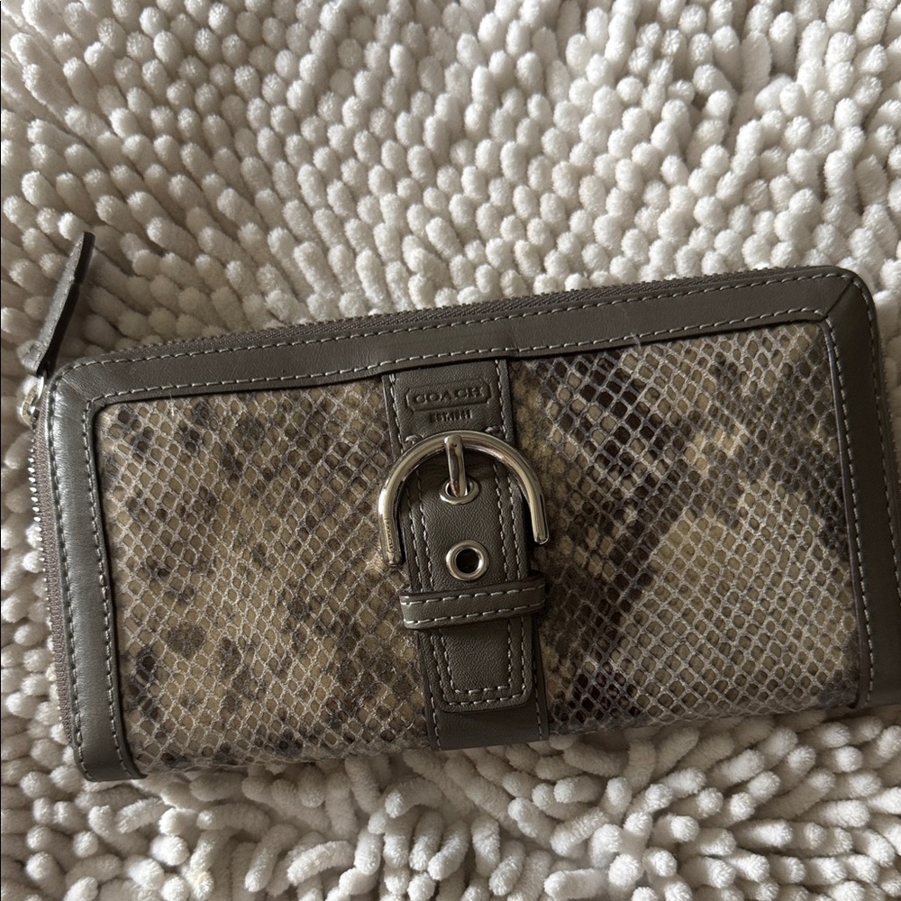 Coach Taupe Snakeskin Wallet